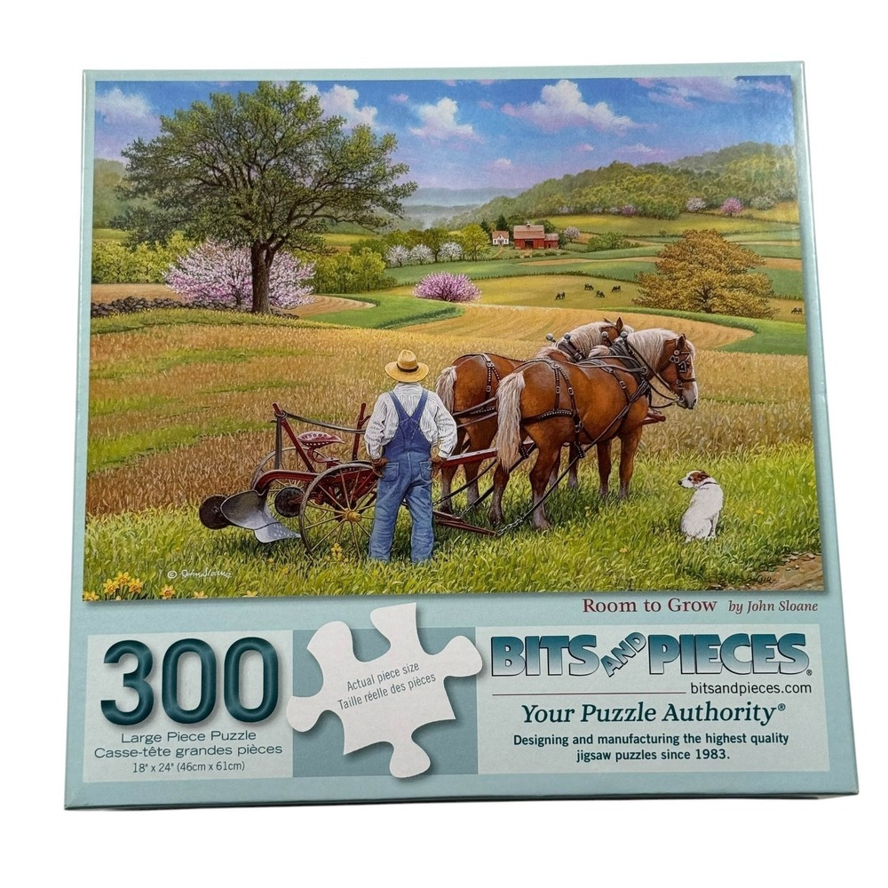 Bits And Pieces Room To Grow John Sloane Large Format 300 Pcs Puzzle Complete